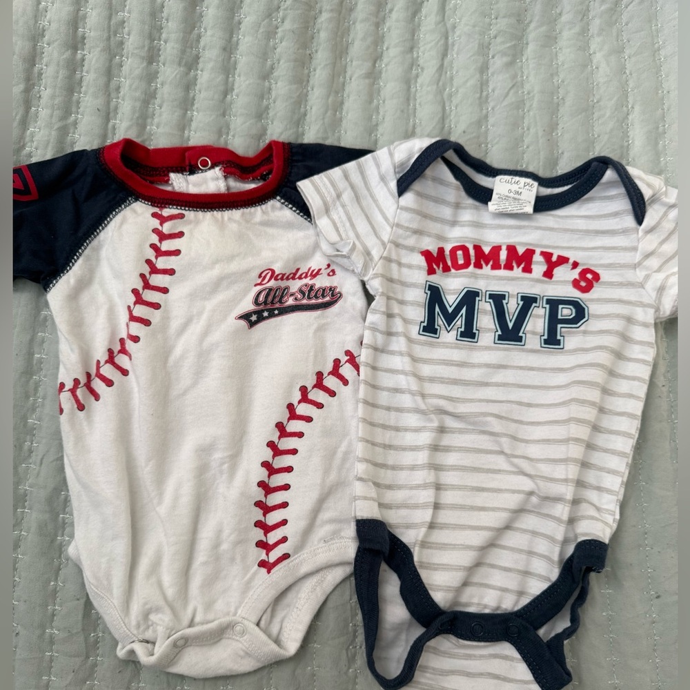 Baseball Themed Baby Onesies